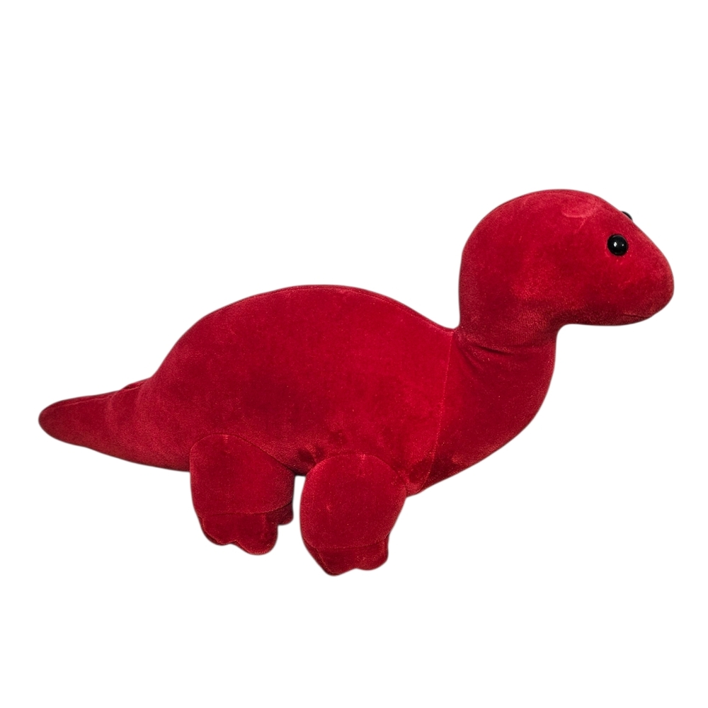 Vintage 1984 Manhattan Toy Co 17" Red Brontosaurus Dinosaur Plush Stuffed Animal